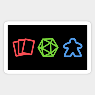 Nerdy Magic TCG, Board Games Meeple, and Polyhedral D20 Dice Magnet